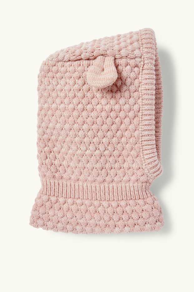 Baby Girls - Baby balaclava - textured - rose