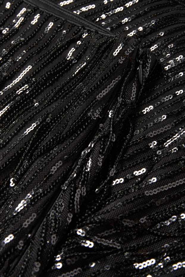 Donna - Minigonna di paillettes - nero