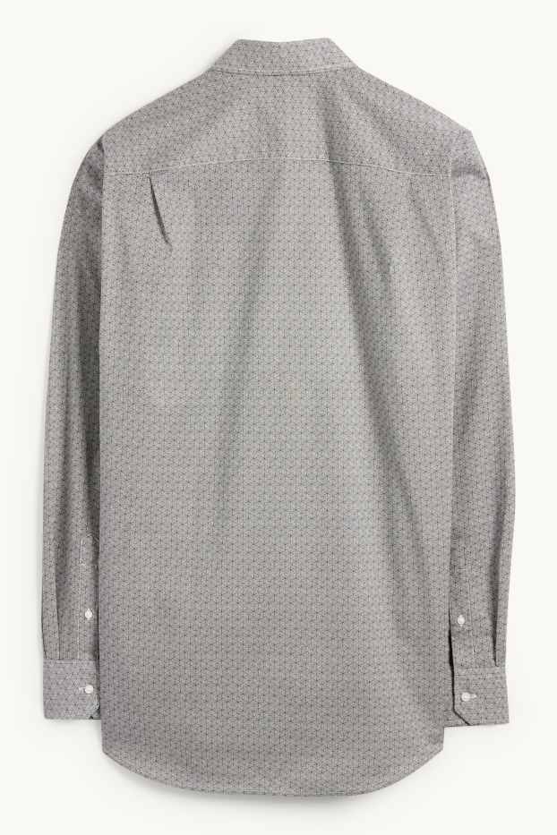 Men - Business shirt - regular fit - Kent collar - easy-iron - patterned - gray