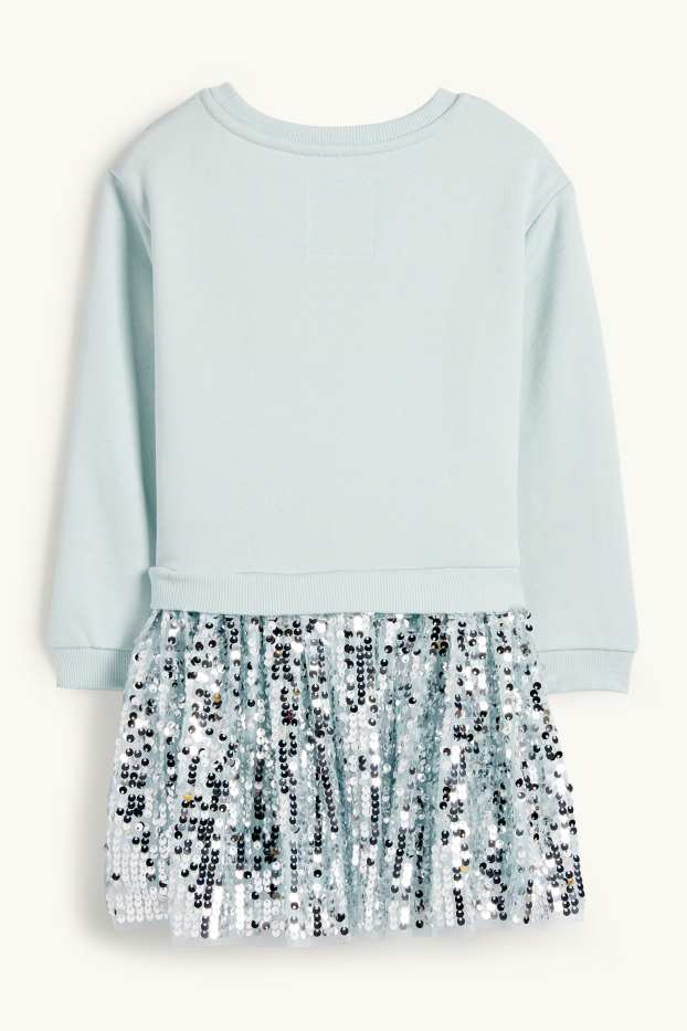 Children Girls - Frozen - dress - 2-in-1 look - light turquoise
