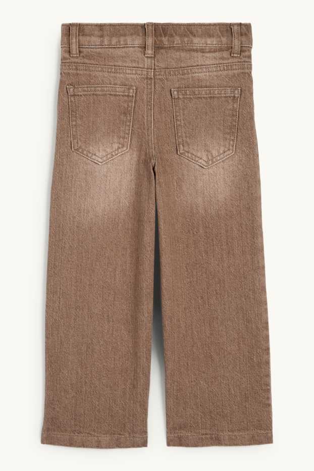 Kinder Buben - Loose Fit Jeans - Thermojeans - grau-braun