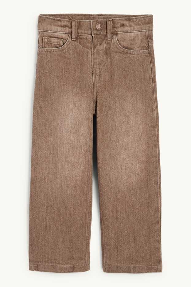 Kinder Buben - Loose Fit Jeans - Thermojeans - grau-braun