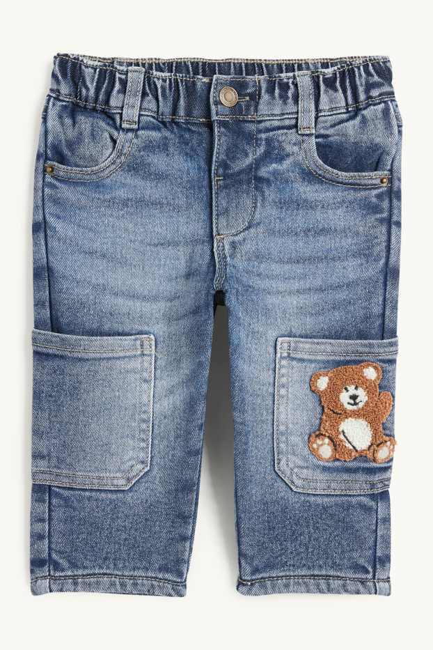 Baby: jongens - Beertje - baby-cargojeans - thermojeans - jeansblauw