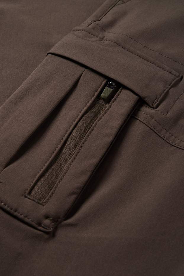 Pánské - Funkční cargo kalhoty - khaki