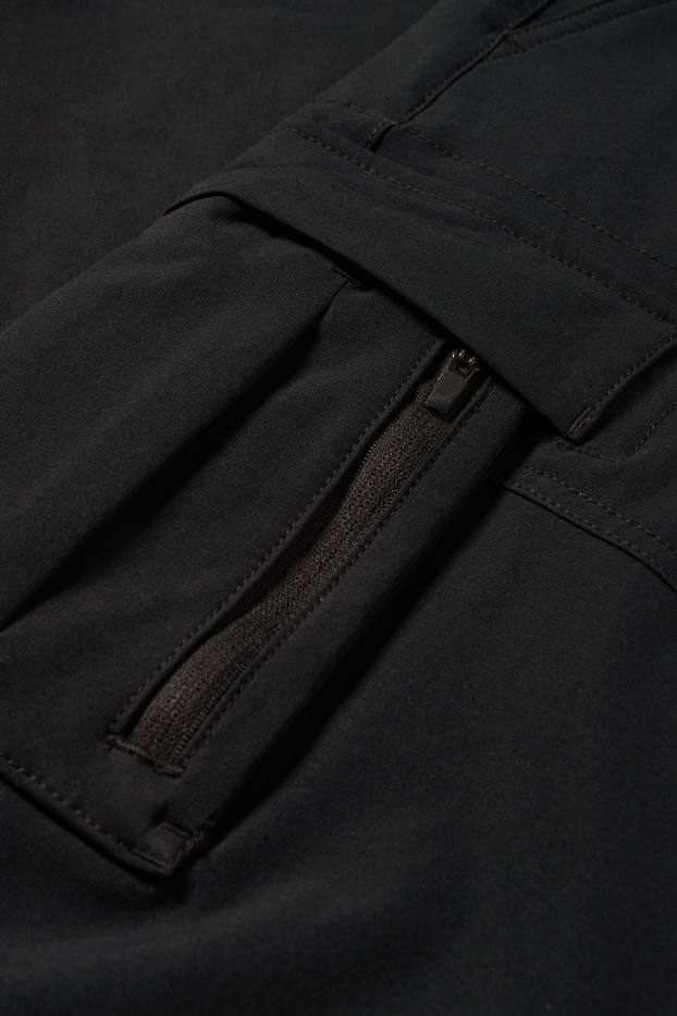 Herren - Funktions-Cargohose - schwarz