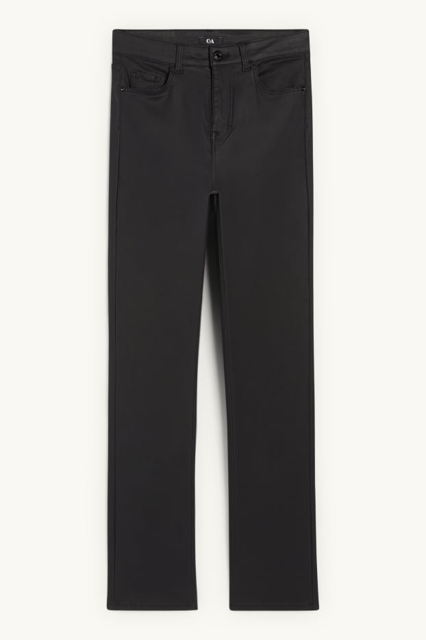 Donna - Pantaloni di stoffa - vita alta - straight fit - nero