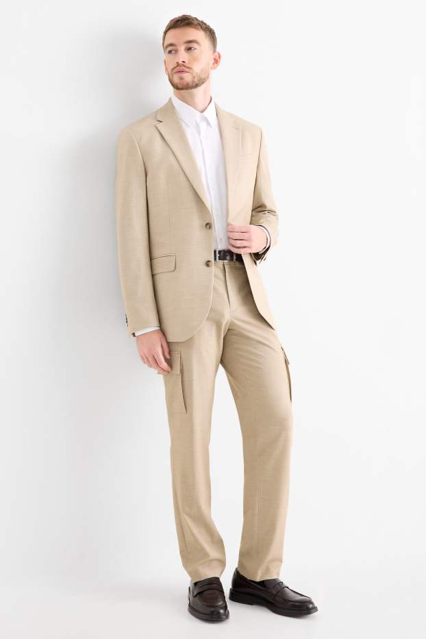 Heren - Broek uit het combi-systeem - regular fit - Flex - beige