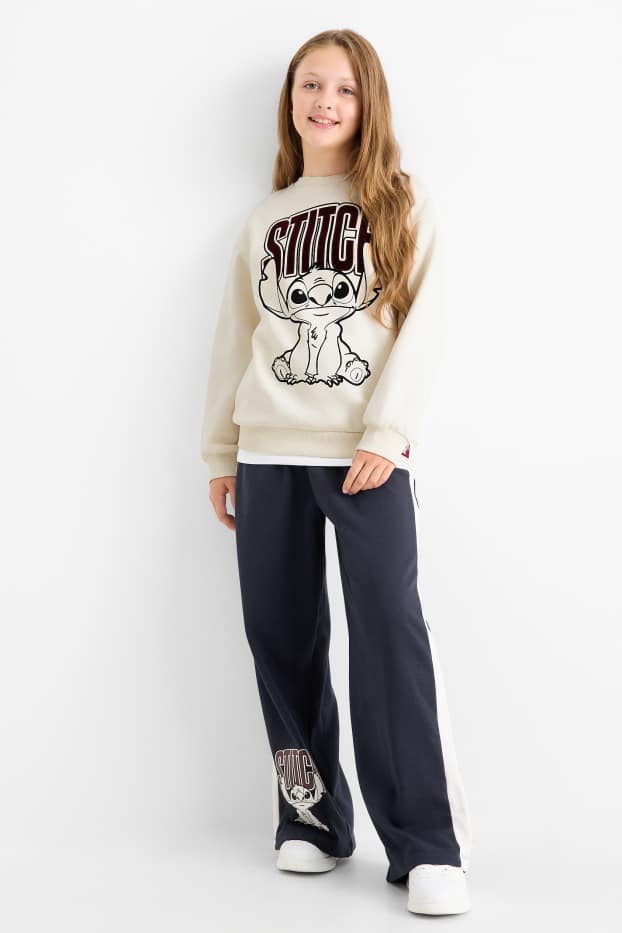 Enfants filles - Lilo & Stitch - ensemble - sweat à capuche et pantalon de jogging - 2 pièces - blanc