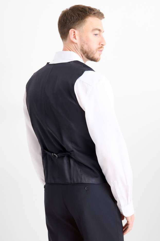 Bărbați - Vestă - regular fit - Flex - amestec de lână - albastru închis