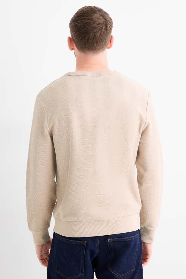 Bărbați - Bluză de molton - structurată - bej