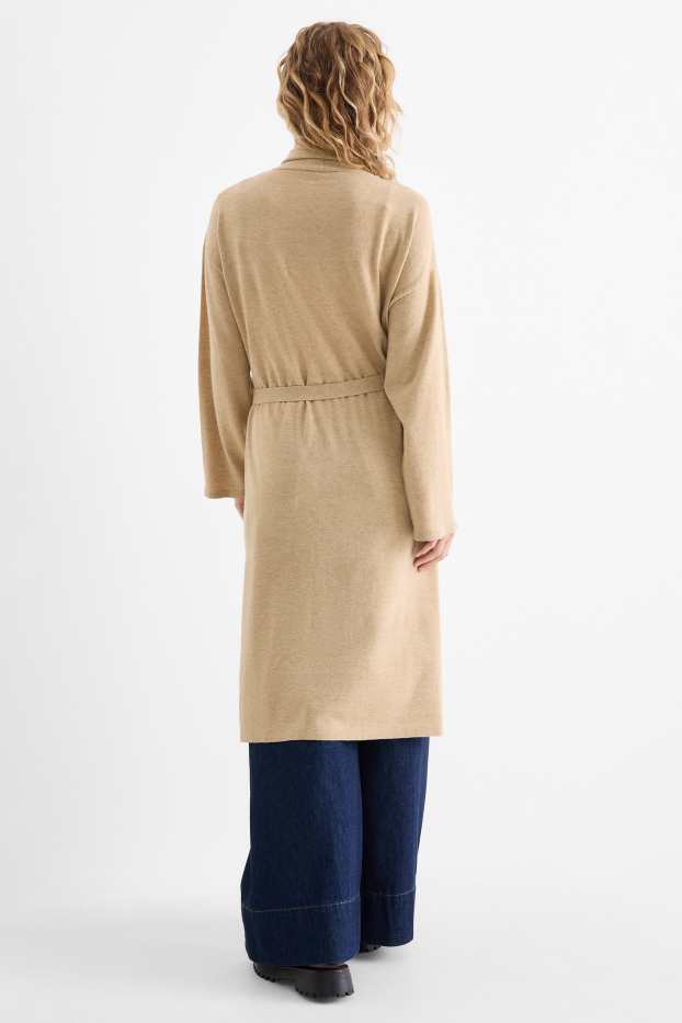 Women - Long cardigan - beige