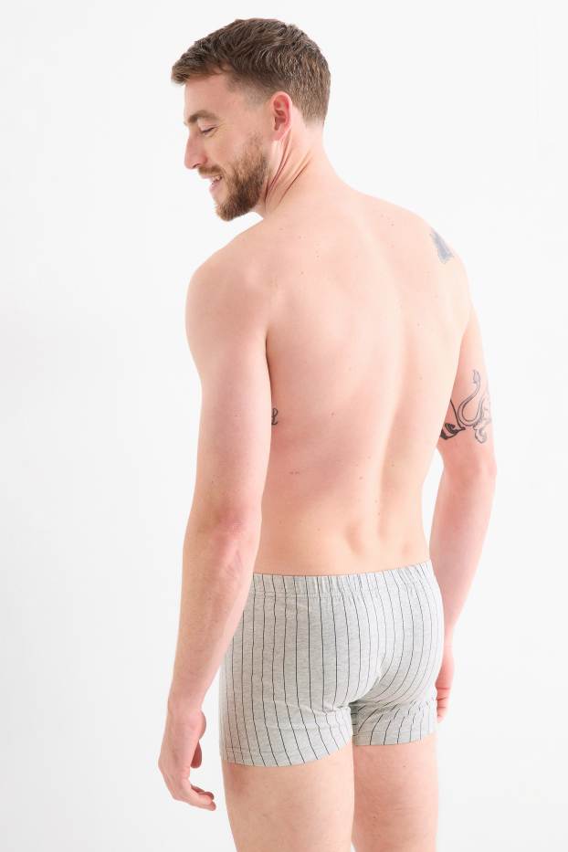 Herren - Multipack 3er - Trunks - Nadelstreifen - schwarz