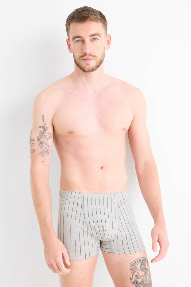 Herren - Multipack 3er - Trunks - Nadelstreifen - schwarz