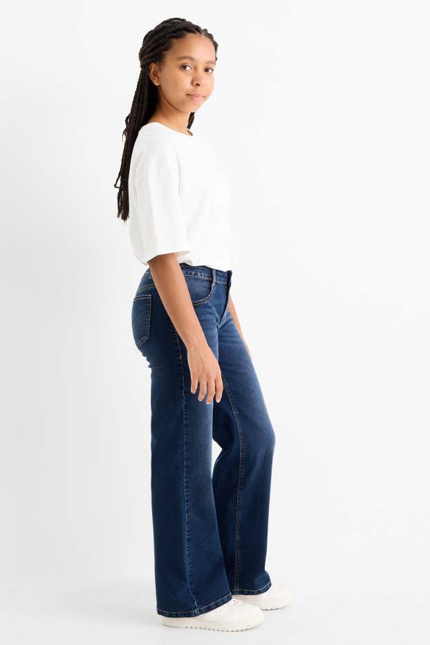 Copii - Fete - Wide leg jeans - denim-albastru închis