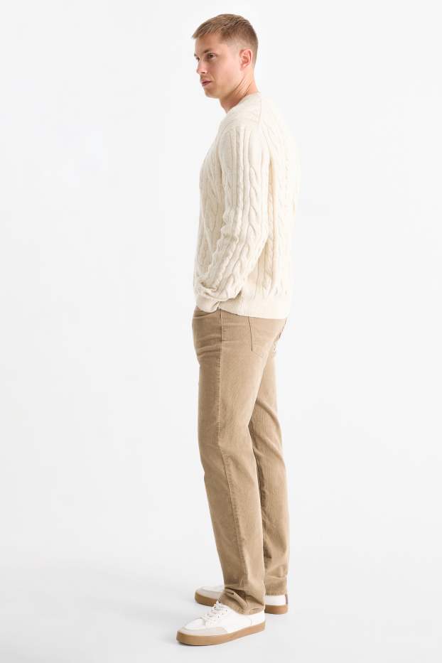 Heren - Corduroy broek - regular fit - taupe