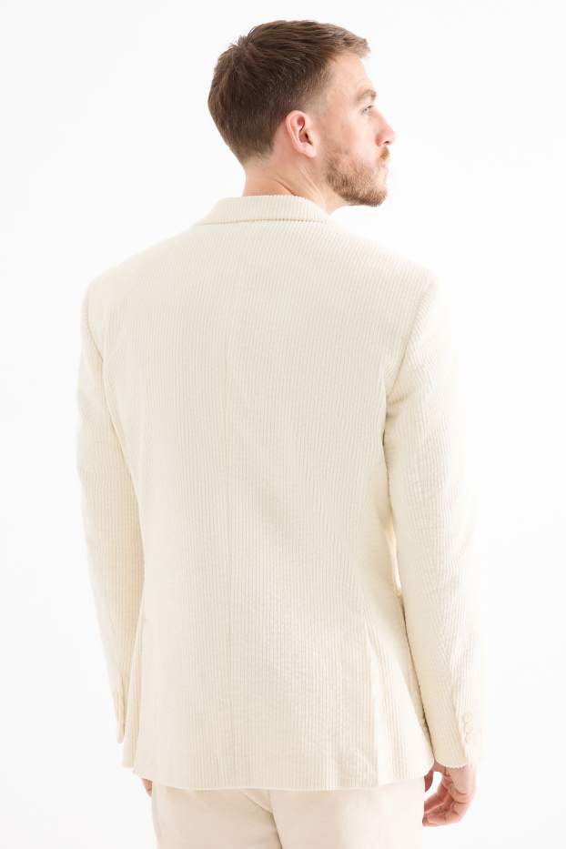 Herren - Cord-Baukasten-Sakko - Regular Fit - Stretch - cremeweiß