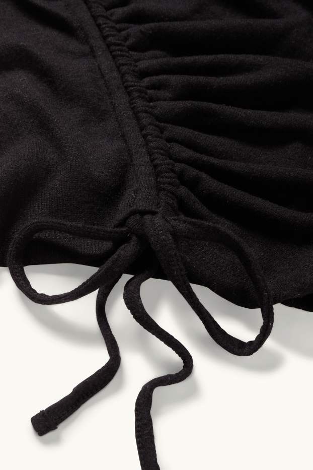 Women - Long sleeve top - slim fit - black