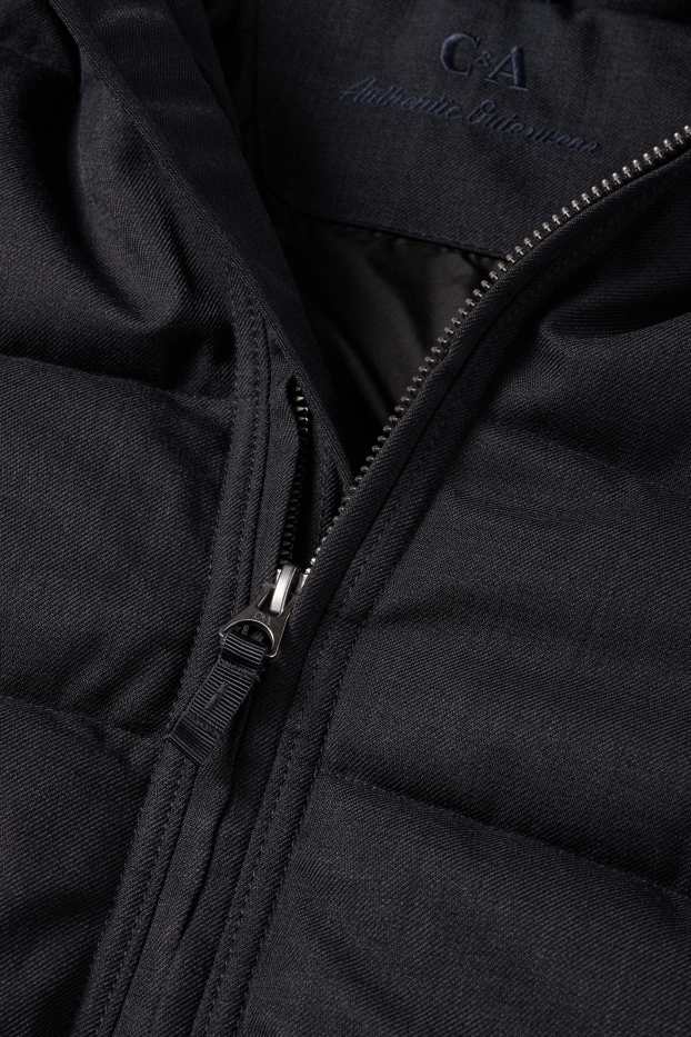 Hommes - Doudoune à capuche - finition déperlante - bleu foncé