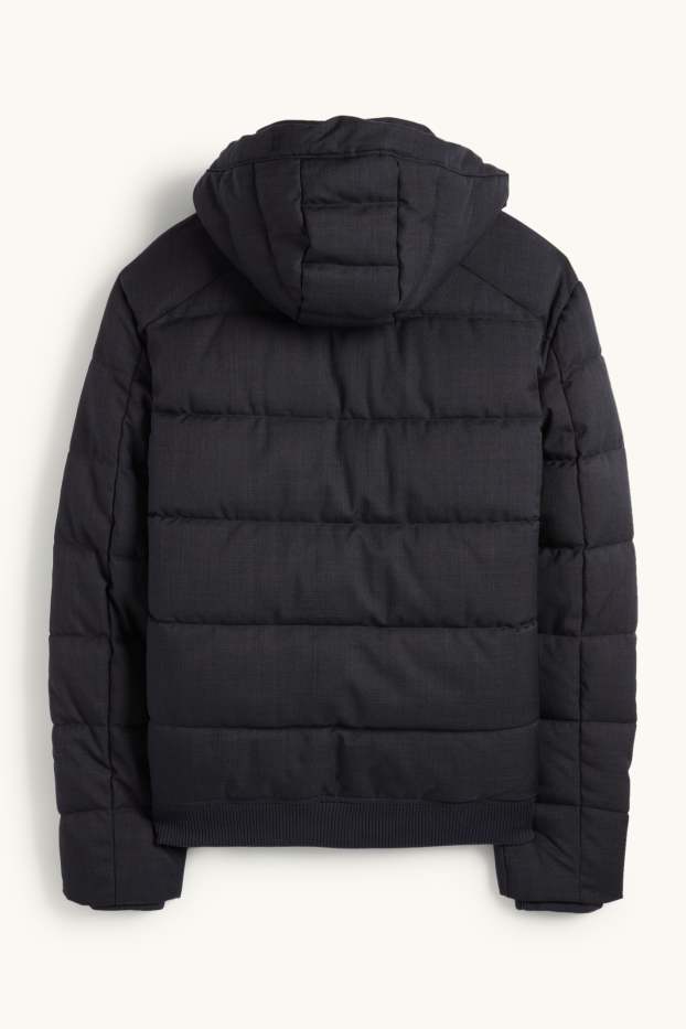 Hommes - Doudoune à capuche - finition déperlante - bleu foncé