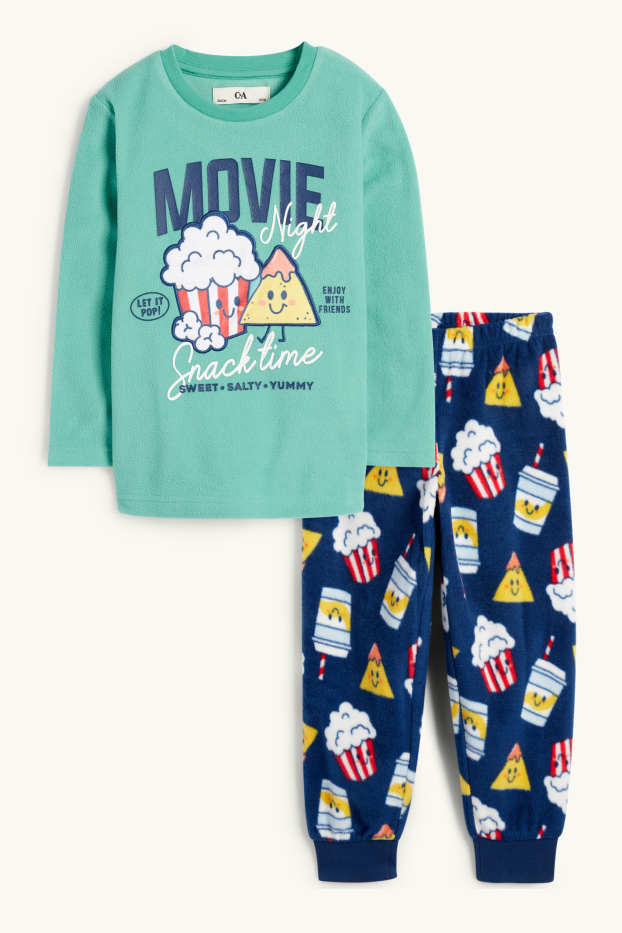 Nen - Crispetes i natxos - pijama de teixit polar - 2 peces - verd