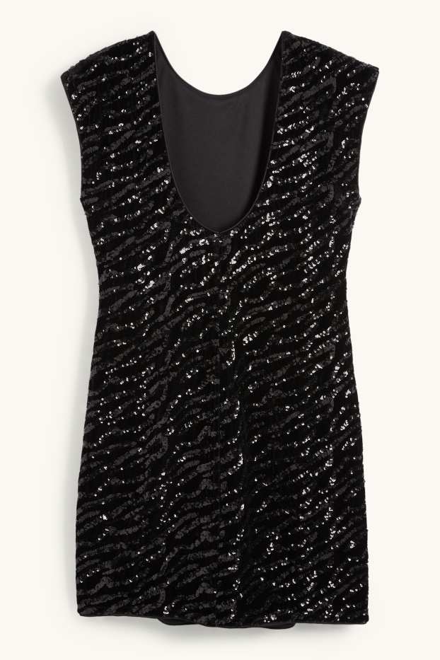 Femmes - Robe Bodycon en sequins - noir