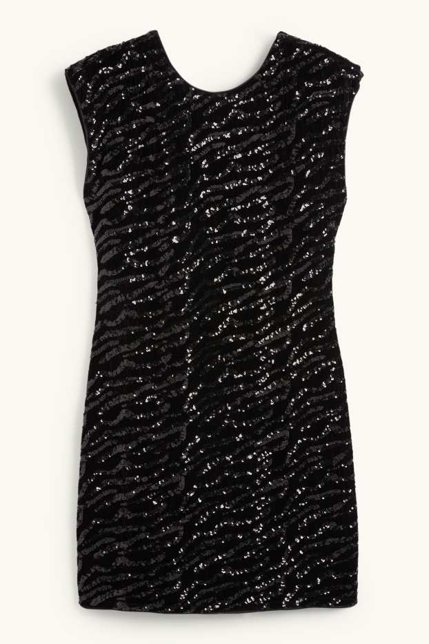 Femmes - Robe Bodycon en sequins - noir
