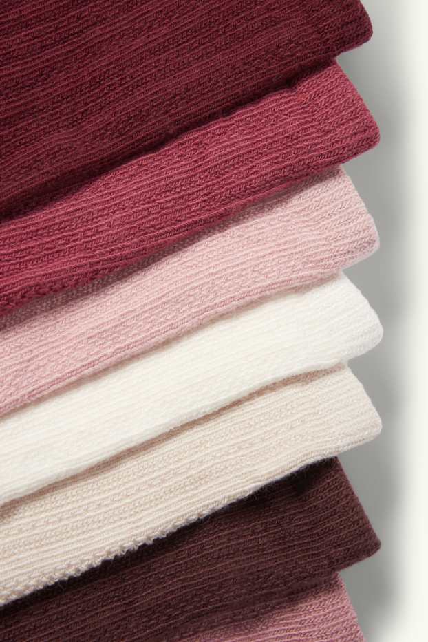 Bebeluși - fete - Multipack 7 perechi - șosete bebeluși - structurate - bordo