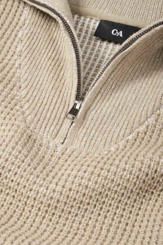 Herren - Pullover - strukturiert - beige