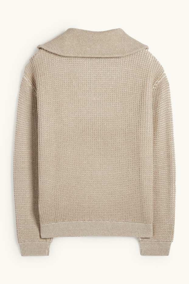 Herren - Pullover - strukturiert - beige