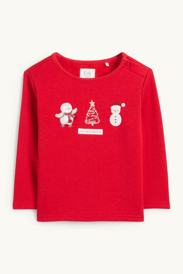 Nadó nen - Pingüí - conjunt nadalenc per a nounat - interior de pelfa - vermell/blanc