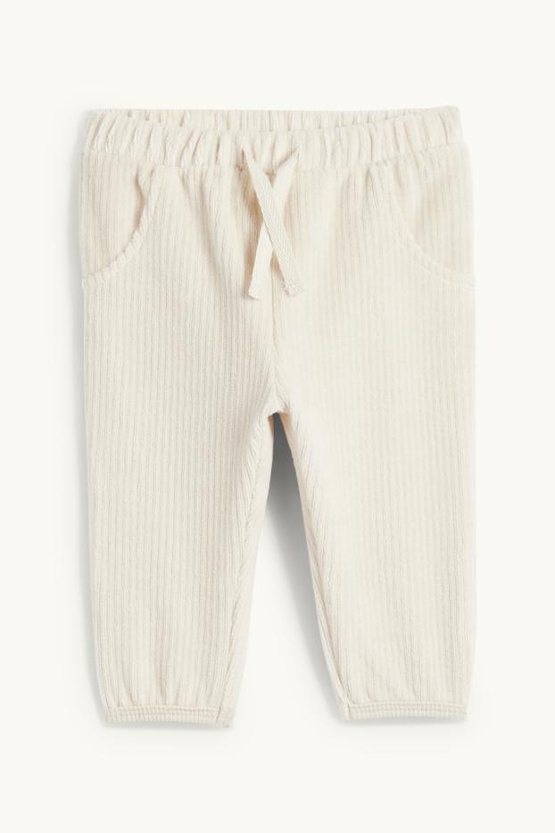 Baby Boys - Fox - baby outfit - ribbed - 2 piece - beige