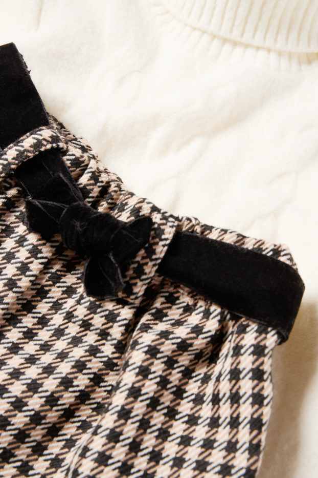 Enfants filles - Ensemble - pull à col roulé, short et collants - 3 pièces - blanc crème