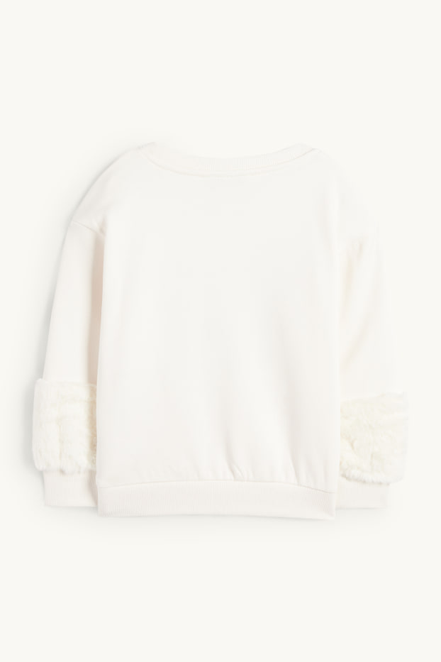 Copii - Fete - Căprioară - bluză de molton - alb-crem