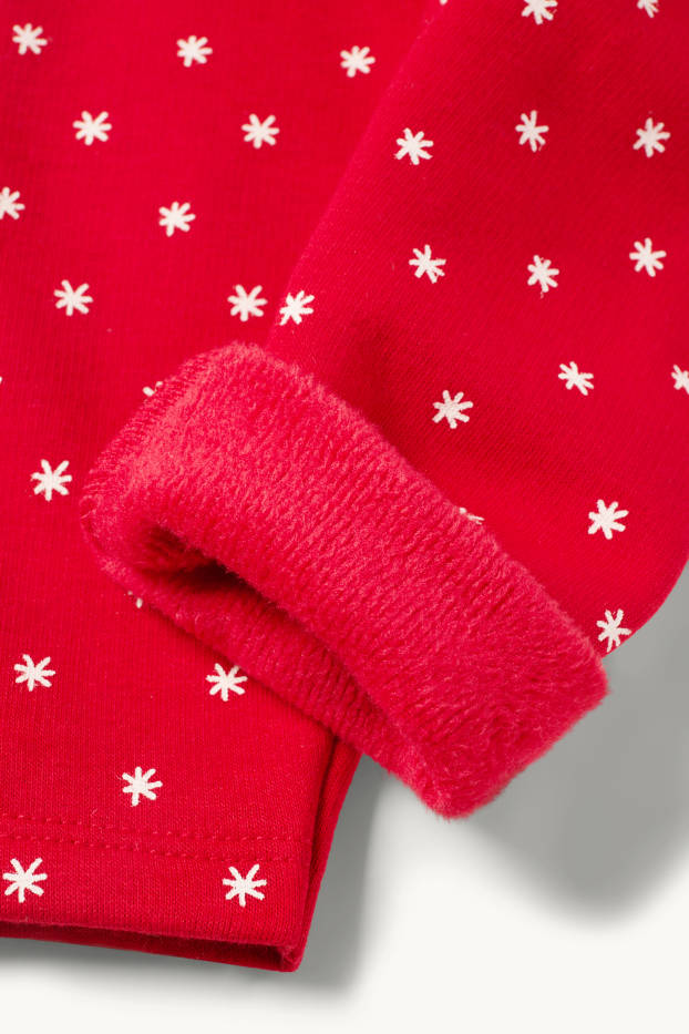 Bébés filles - Flocon de neige - Leggings chauds pour bébé - rouge