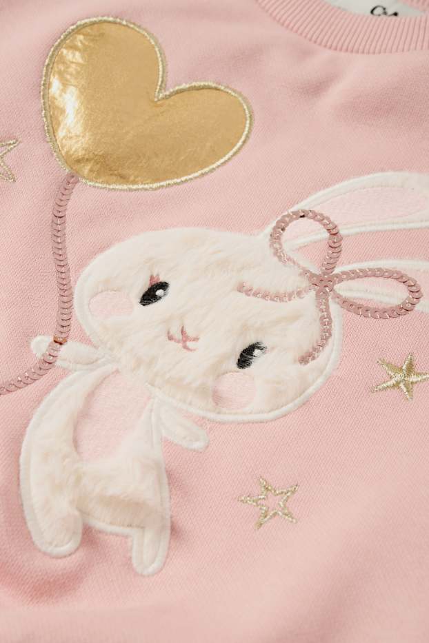 Děti - dívky - Králíček - mikina - růžová