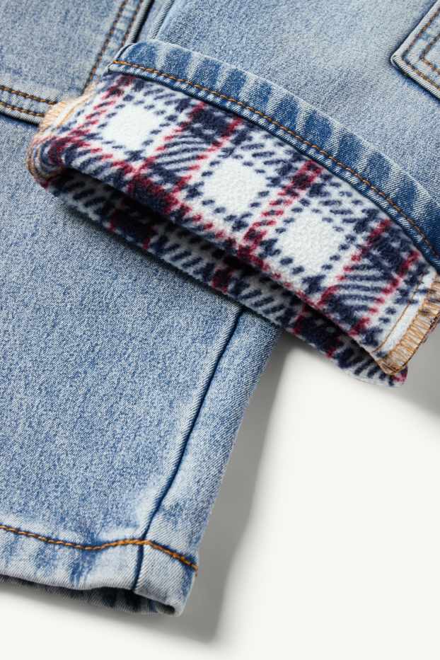 Děti - chlapci - Cargo džíny - termo džíny - džíny - světle modré