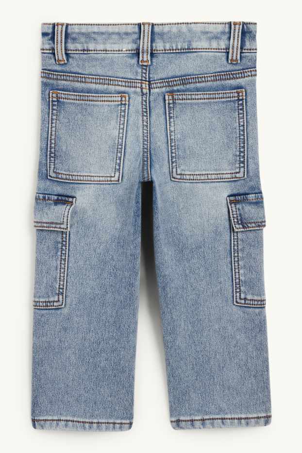 Děti - chlapci - Cargo džíny - termo džíny - džíny - světle modré