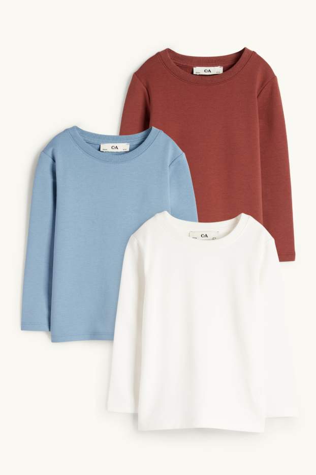 Kinderen: jongens - Set van 3 - longsleeve - wit