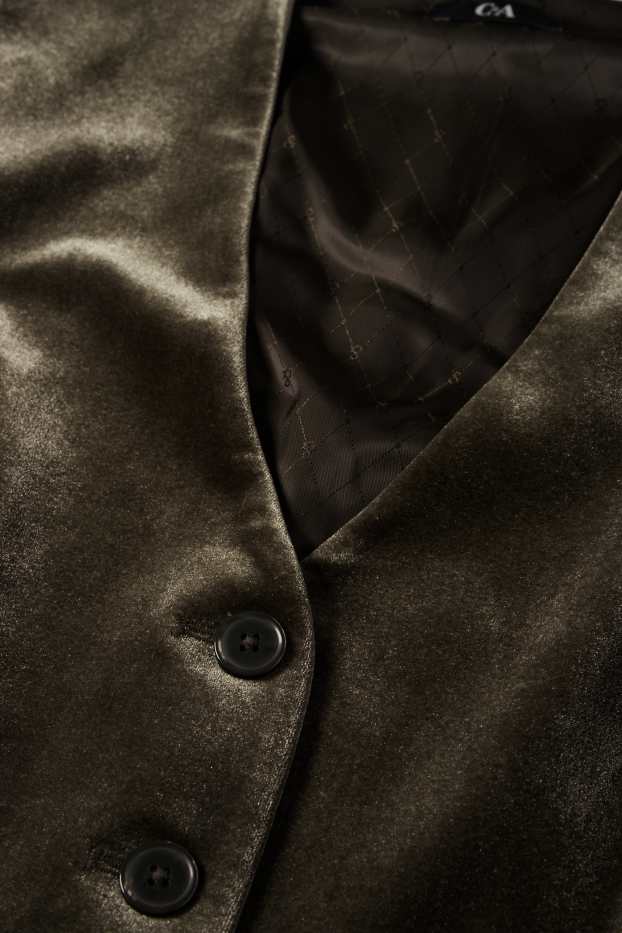 Femmes - Gilet sans manches en velours - regular fit - vert