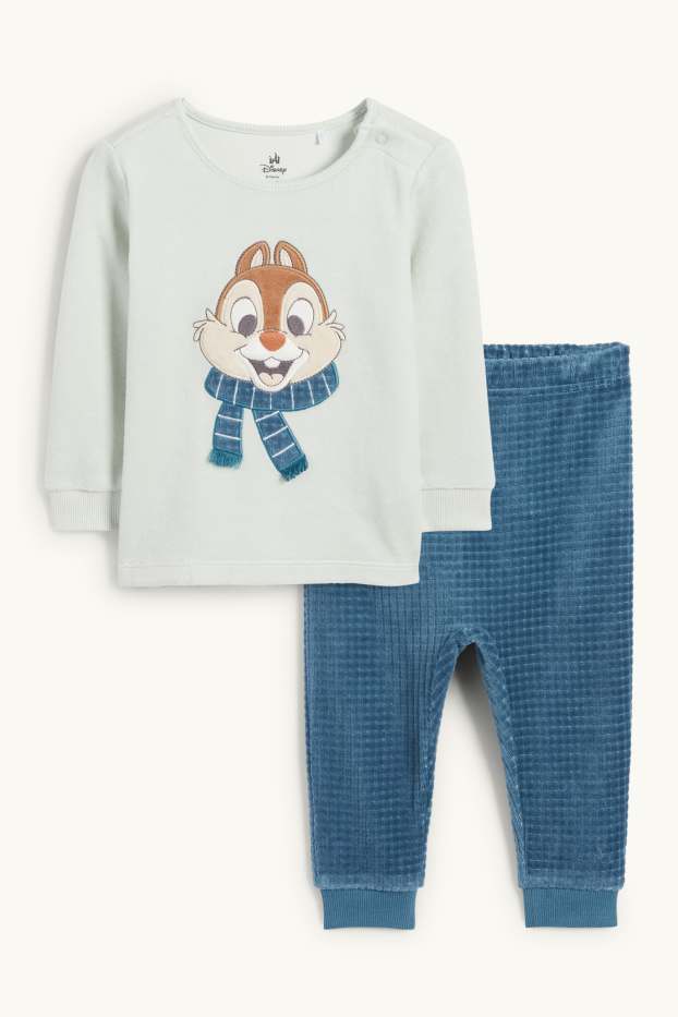 Baby: jongens - Knabbel & Babbel - baby-winterpyjama - 2-delig - mintgroen