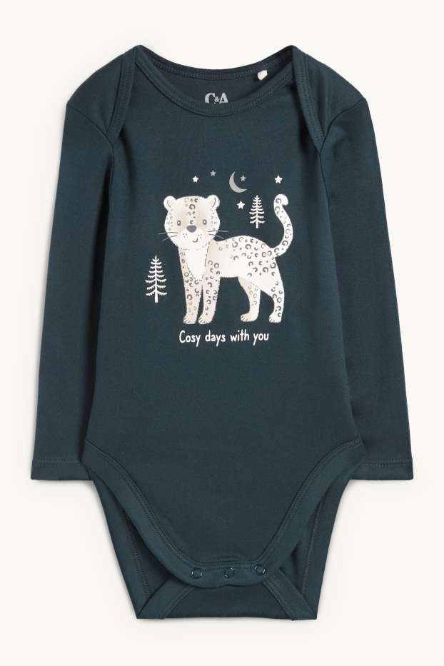 Unisexe - Léopard - body bébé - vert foncé