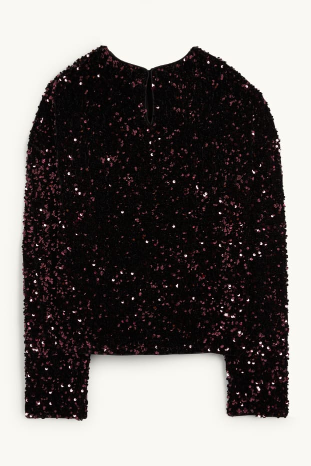 Dona - Samarreta de mànigues llargues de lluentons -regular fit - violeta