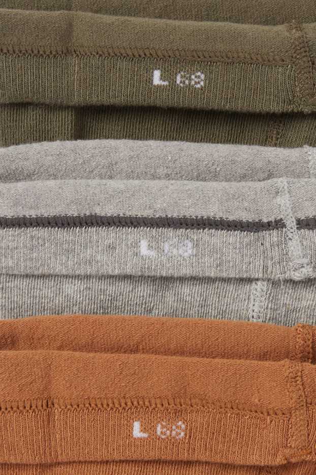 Baby: jongens - Set van 3 - babymaillot - geribd - bruin / groen