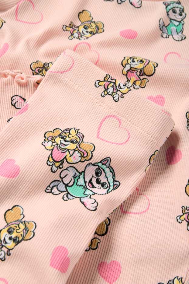 Děti - dívky - Tlapková patrola - Skye, Everest - pyžamo - žebrované - 2dílné - růžová