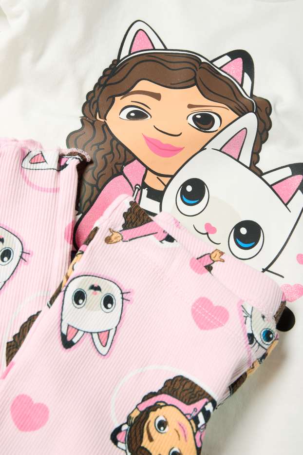Kinder Mädchen - Gabby's Dollhouse - Pyjama - 2 teilig - weiß / rosa