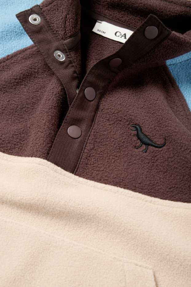 Copii - Băieți - Dinozaur - pulover din fleece - maro / albastru