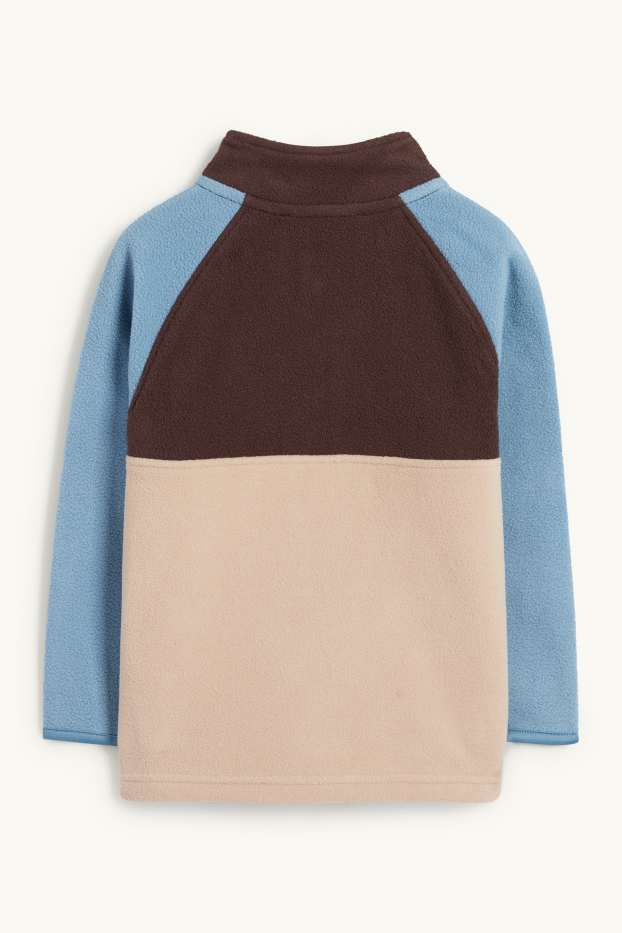 Copii - Băieți - Dinozaur - pulover din fleece - maro / albastru