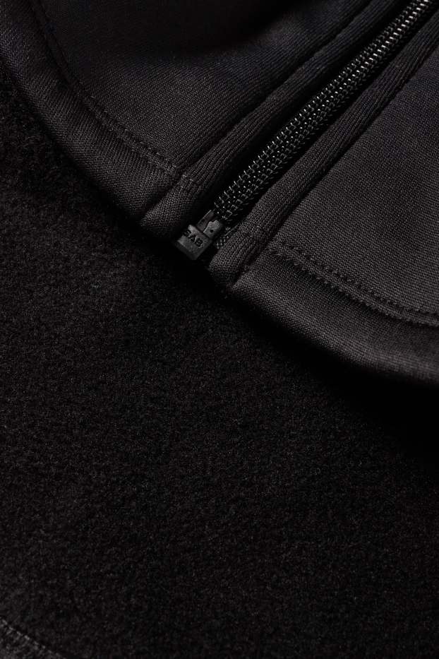 Femmes - Sweat zippé en molleton avec capuche - noir