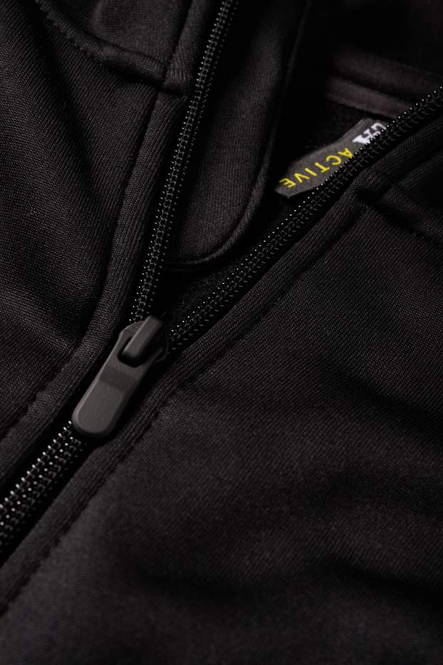 Femmes - Sweat zippé en molleton avec capuche - noir