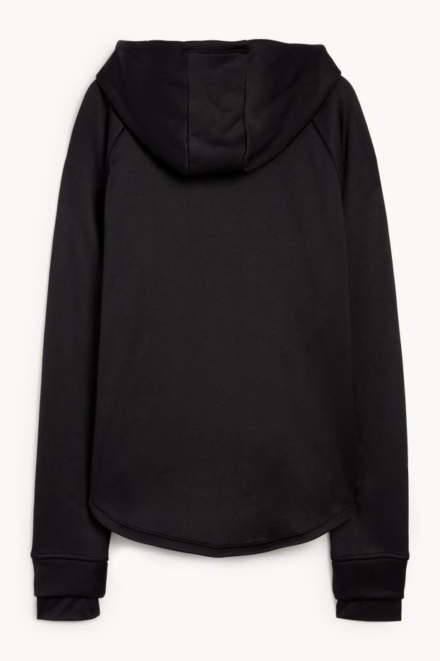 Femmes - Sweat zippé en molleton avec capuche - noir